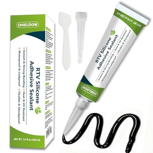 SHIELDOM Black RTV Silicone Adhesive Sealant, 3.4 fl oz — image 1