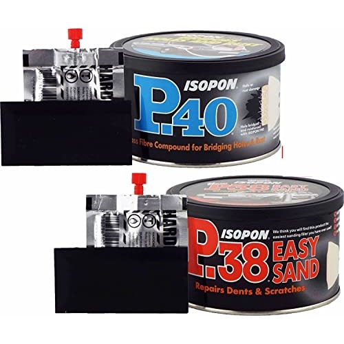 U-POL Isopon P38 Body Filler and P40 Glass Fibre Repair Paste, 2 x 250 ml — image 1