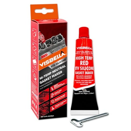 Visbella Red Oil-Resistant Sensor-Safe RTV Gasket Maker, 99g — image 1